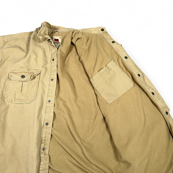 Dakota Grizzly Shirt Adult EXTRA LARGE Brown Lined Shacket Canvas Workwear Barn - Picture 7 of 10